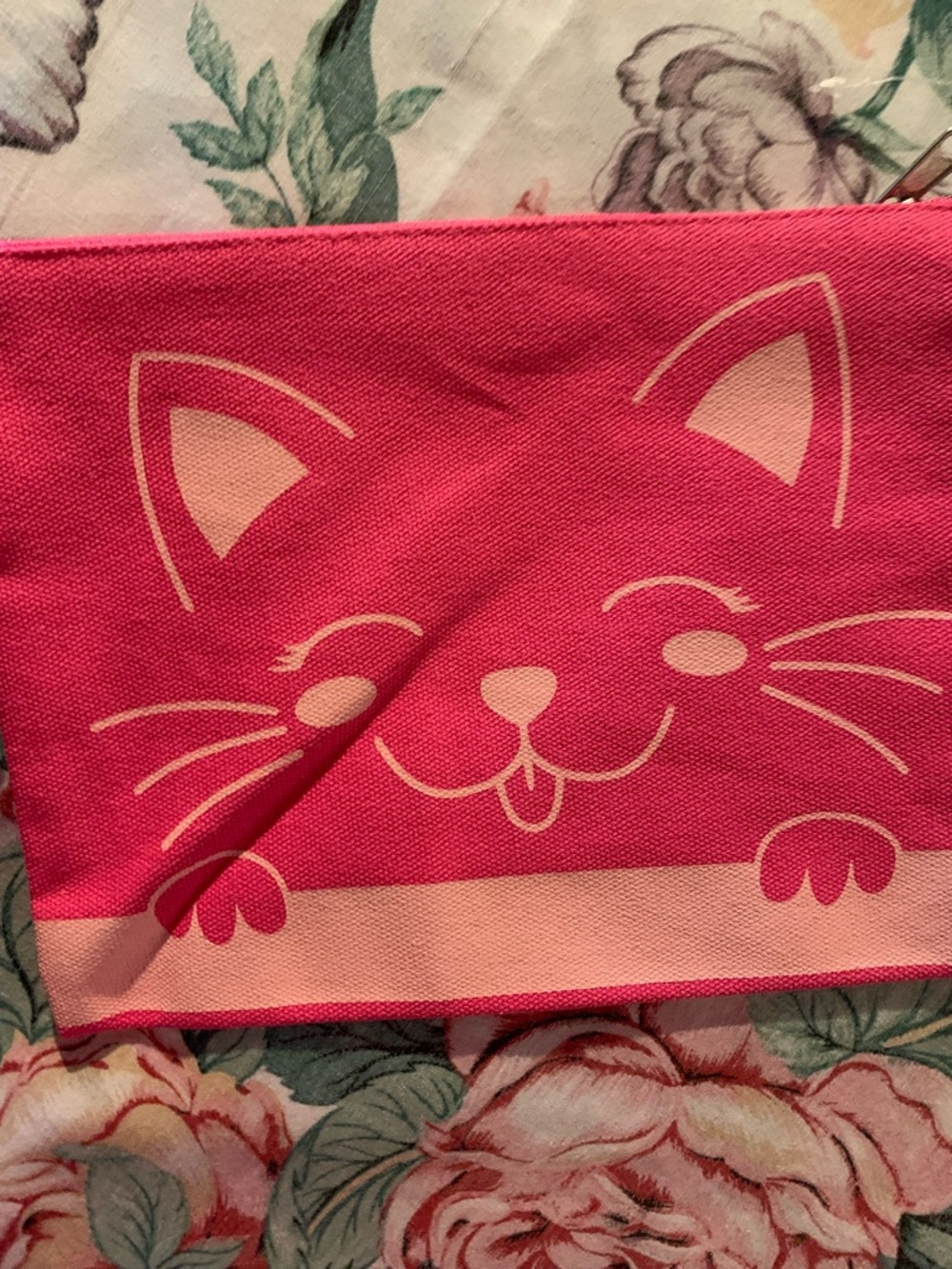 Pink Cat Face Cat Comestic Pouch